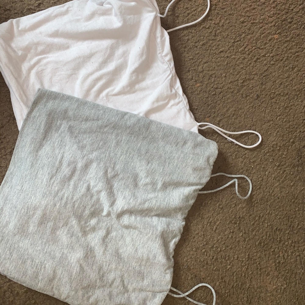 Grey & white tank tops
